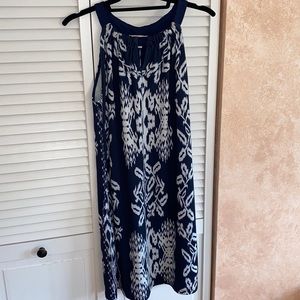 Navy blue and white dress